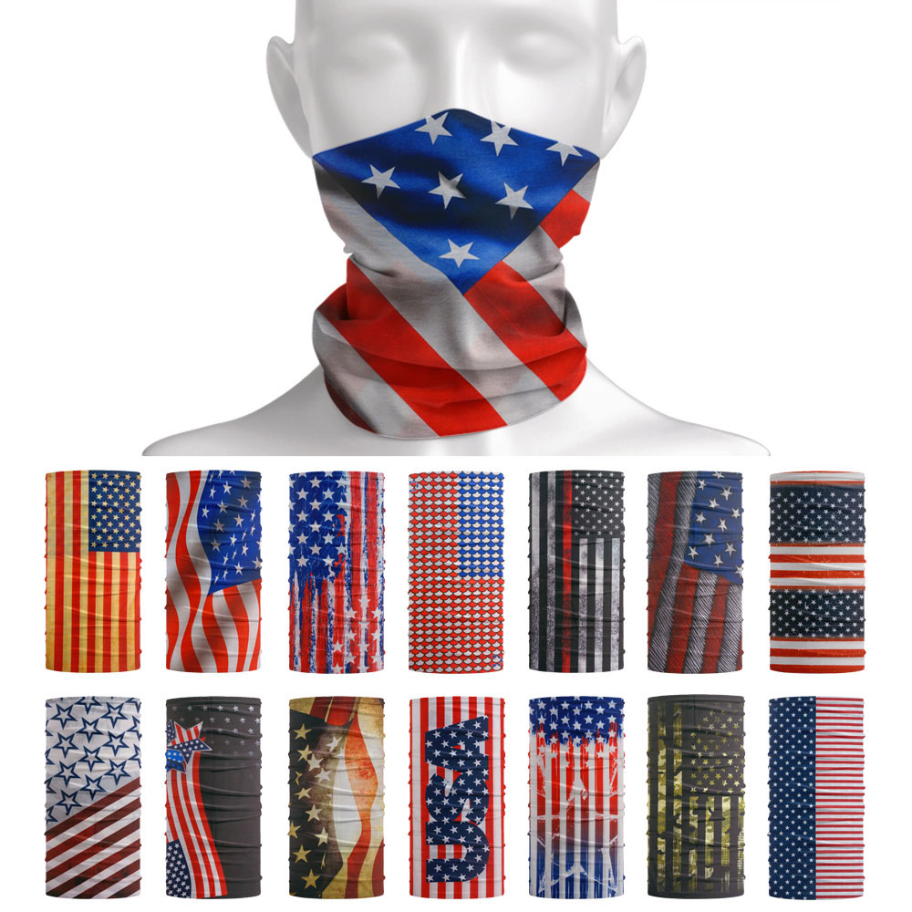 Cycling Gear For Men - USA Flag Pattern Sun Protective Scarf