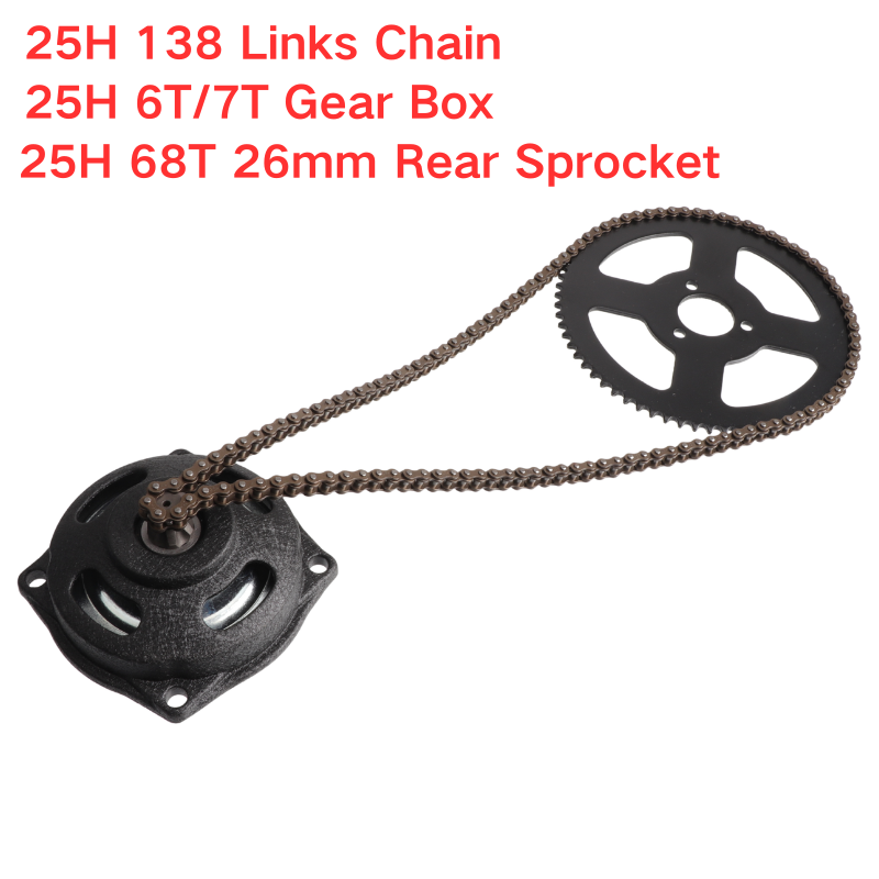 Cycling Gear Box - 25H 138 Link Chain with 6T