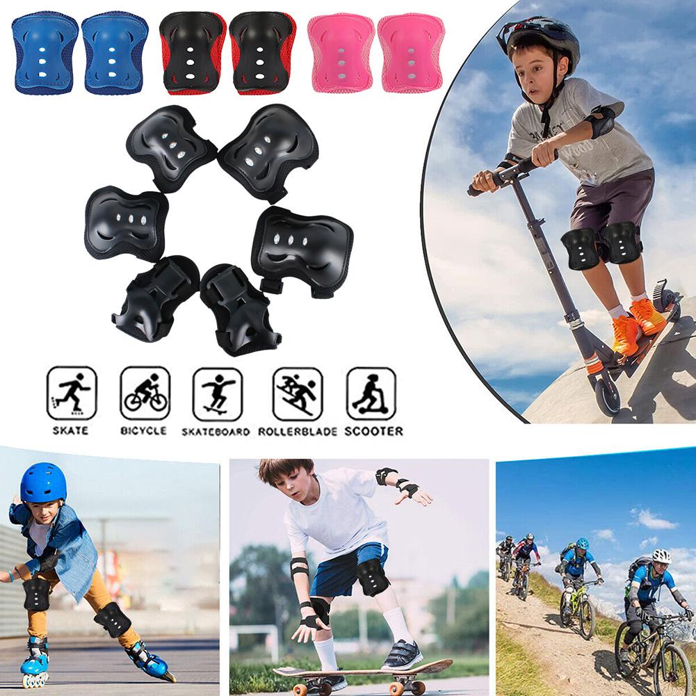 Cycling Safety Gear For Kids - 6Pcs Kids Protective Gear Set Adjustable