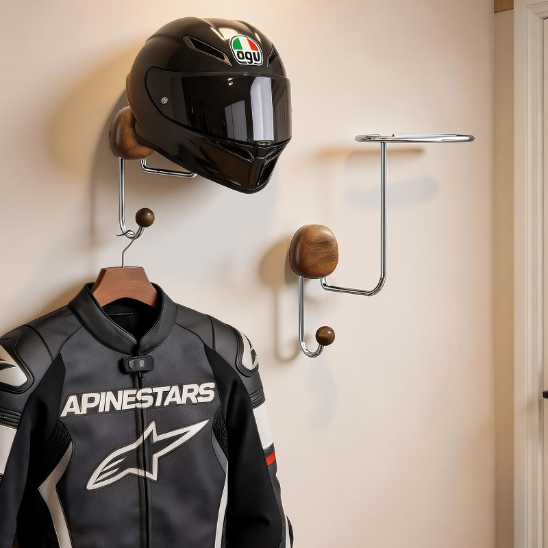 Cycling Gear Rack - Wall Mount Helmet Storage Rack No
