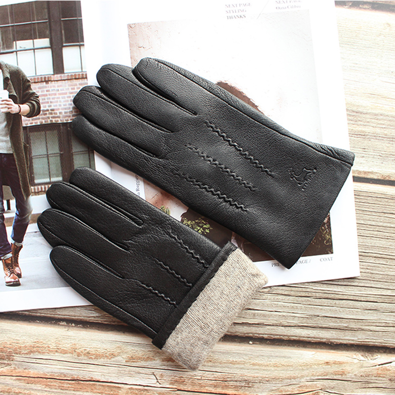 New Men Black Genuine Leather  - огляд і ціна Cycling Glove